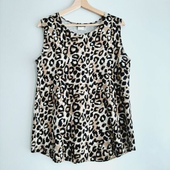 KIM & CO 2x Cardigan & Top Set - Soft Fine Knit Leopard Pattern Sz L - Picture 2 of 13